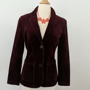 🔺SOLD!🔺Burgundy color Velvet blazer - by Gap